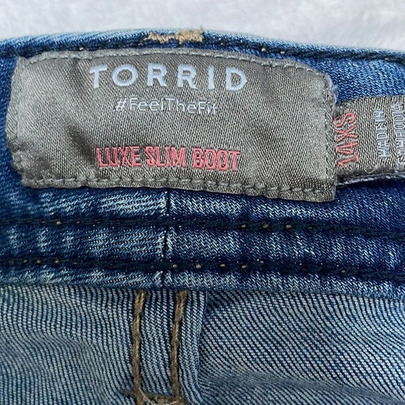 Torrid Luxe Slim Boot Cut Jeans Women's Size 14XS Soft Comfy Stretch Casual - Picture 12 of 15